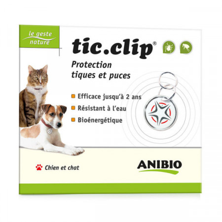 ANIBIO - Médaille tic-clip pour chat