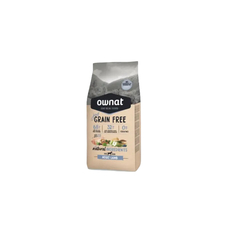 OWNAT GF JUST ADULT LAMB 14Kg Croquettes pour chiens adultes à activité normal. OWNAT GF JUST ADULT LAMB 14Kg Croquettes pour chiens adultes à activité normal.