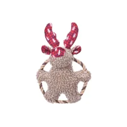 JOUET DE NOEL KROLA RENNE BRUN AVEC CORDE