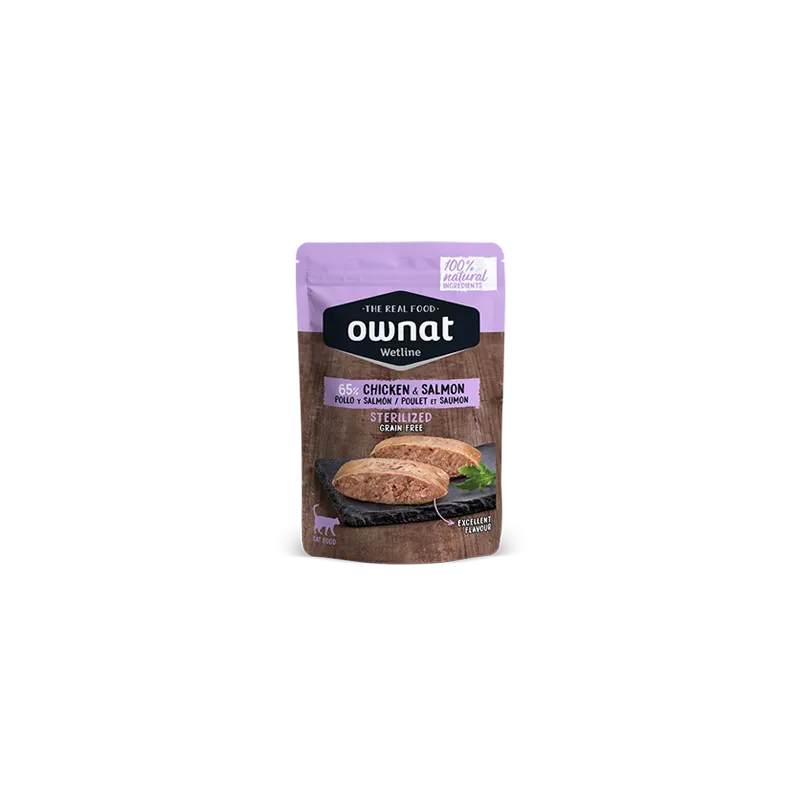 Pâtée chat wetline sterilized chicken & salmon
