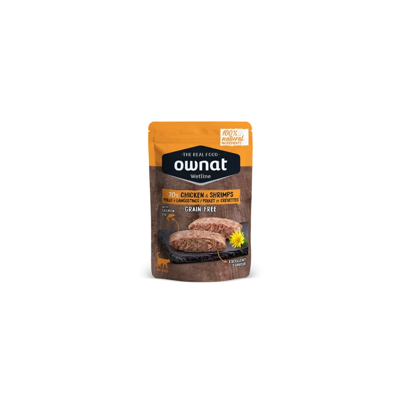 Pâtée chat wetline chicken & shrimps