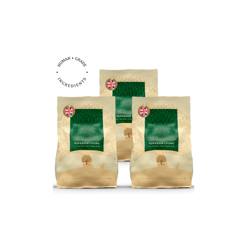 Lot de 3 x 2.5kg SUPERIOR LIVING PETIT CHIEN