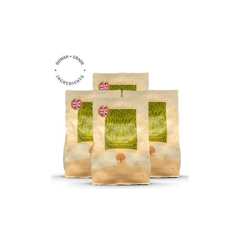 Lot de 4 x 2.5 Kg Contour – Recette Ultra-Premium British Heritage pour chiens toniques