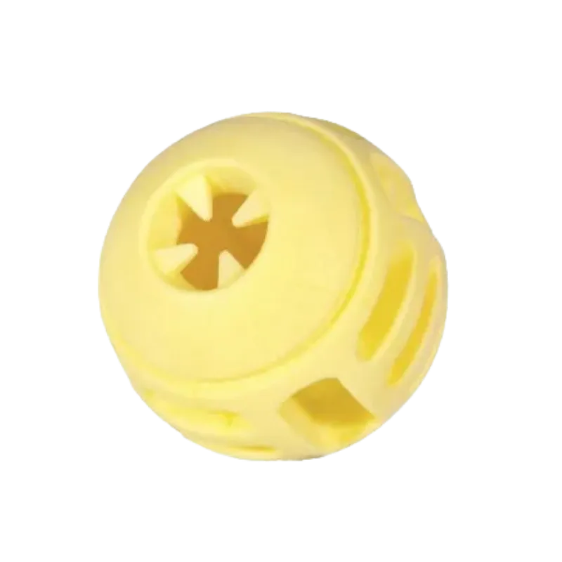 Jouet chien TPR balle jaune vanille 8cm