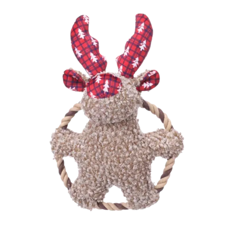 JOUET DE NOEL KROLA RENNE BRUN AVEC CORDE