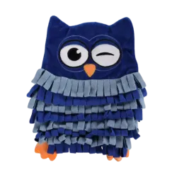 Tapis à renifler Plinkie Hibou Bleu Flamingo – Jouet récompense chat 27x33 cm
