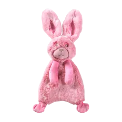 Peluche Crinkie Soft Lapin 33 cm – Jouet sonore crépitant pour chien rose