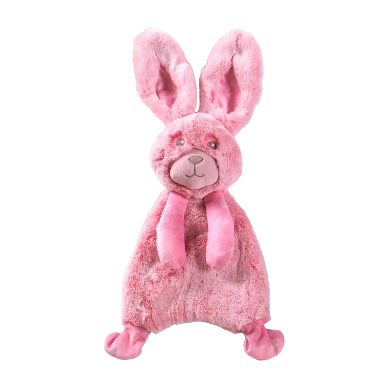 Peluche Crinkie Soft Lapin 33 cm – Jouet sonore crépitant pour chien rose