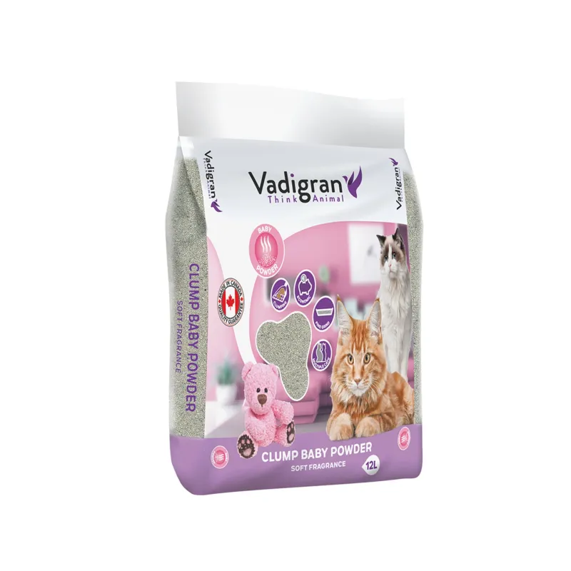 litière chat Bentonite Babypowder 12 kg-12L Vadigran