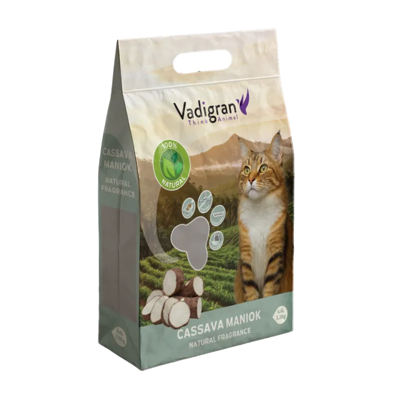 Litière Chat Cassava Premium 3,3kg - Vadigran