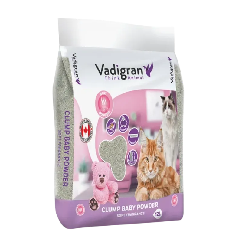 Litière Bentonite Babypowder 12 kg – Agglomérante & Parfumée pour Chat